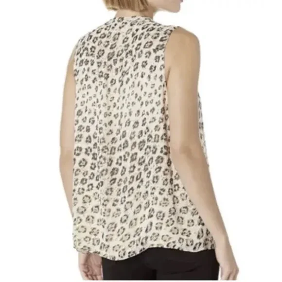 Joie Leopard Print 100% Silk Smocked Corie Keyhole A-line Blouse NEW W/TAG $228 - Picture 3 of 11